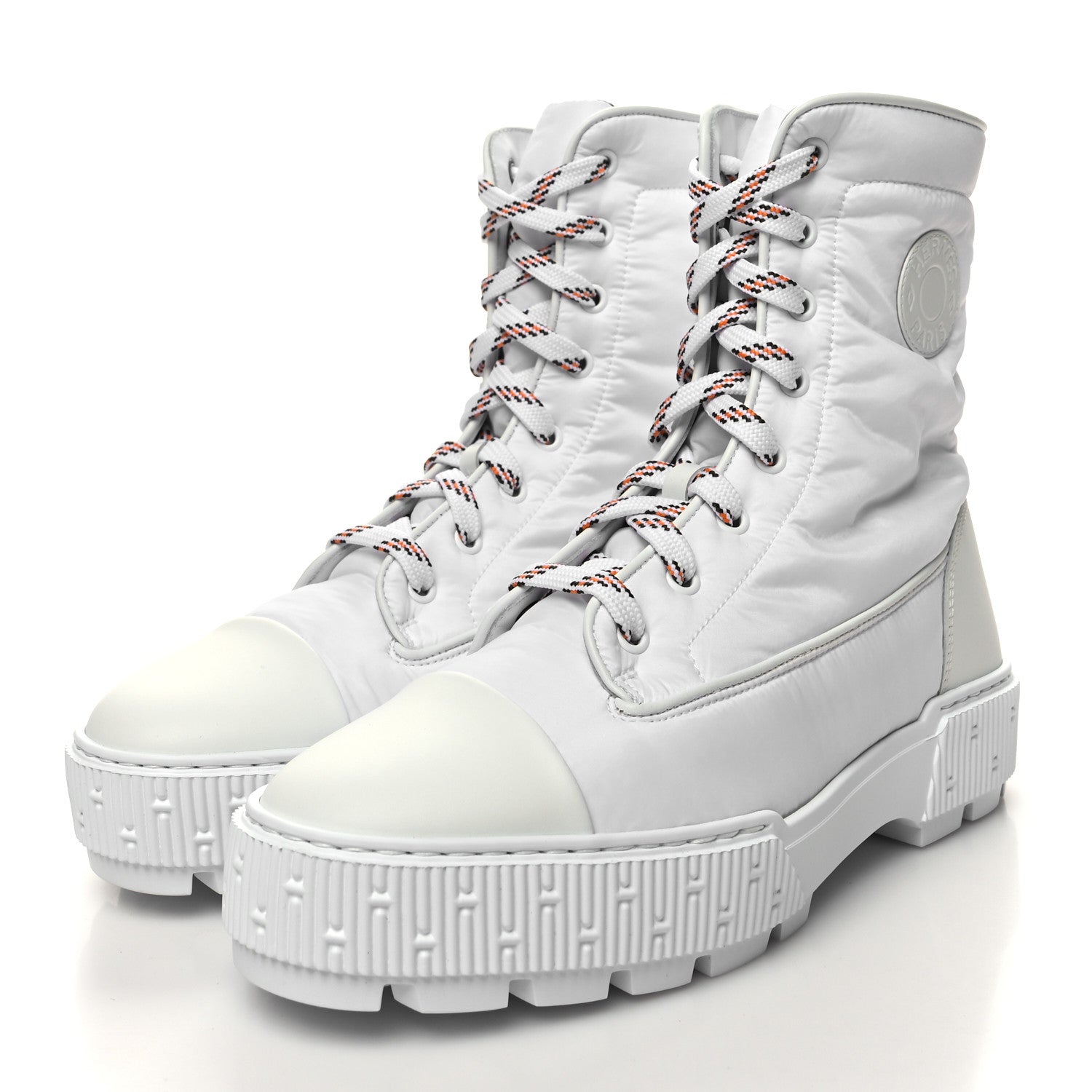 Hermes Calfskin Parachute Fresh Ankle Boots 39 White 3 of 8