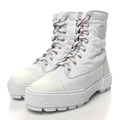 Hermes Calfskin Parachute Fresh Ankle Boots 39 White 3 of 8