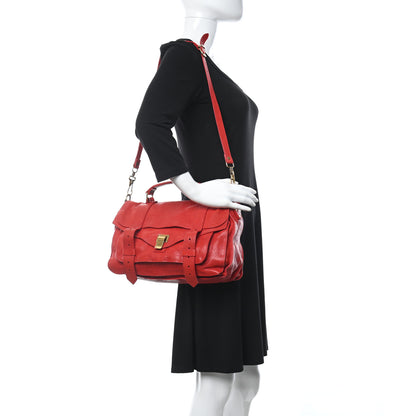 Proenza Schouler Lambskin Medium PS1 Satchel Bright Red 2 of 14