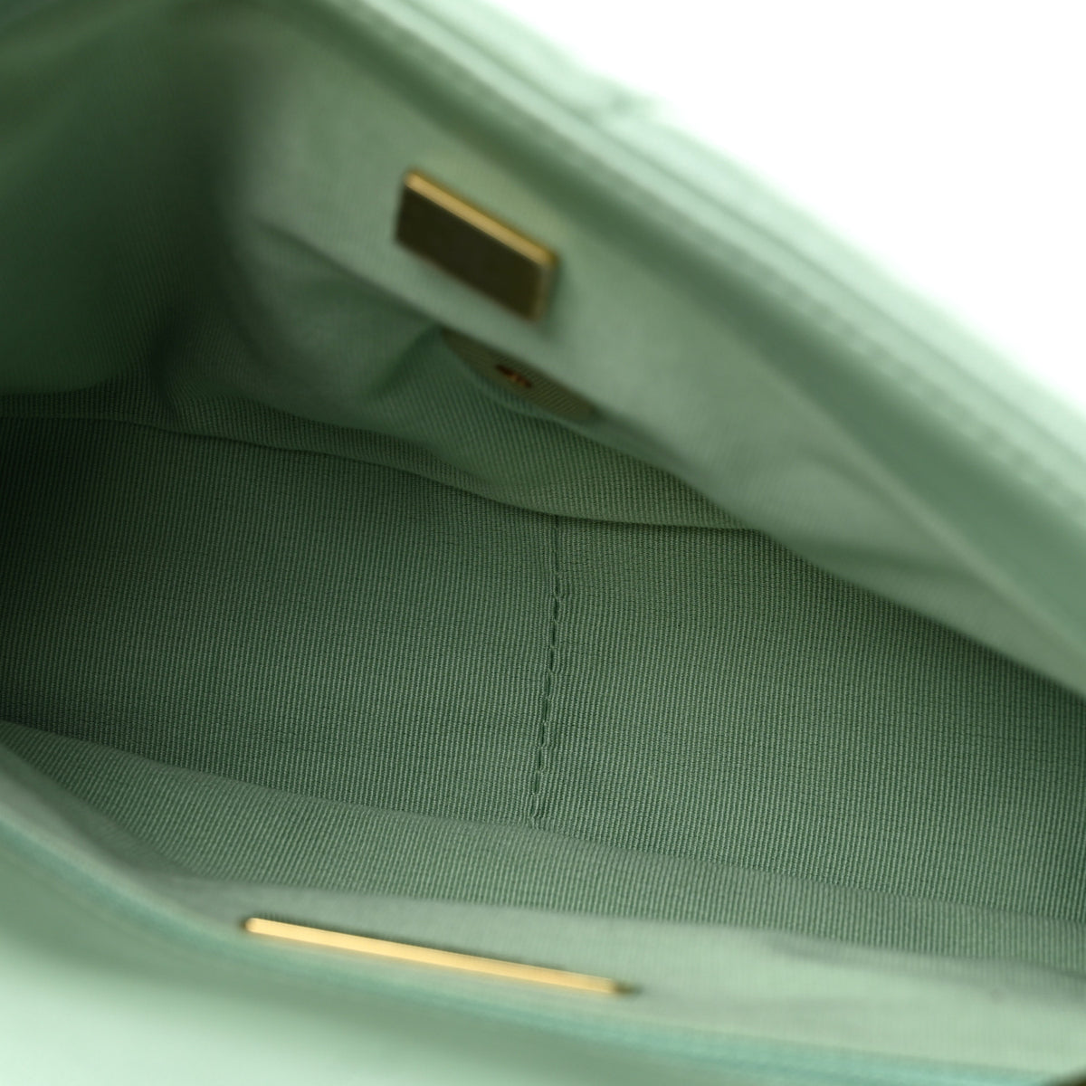 Shiny Lambskin Quilted Medium Chanel 19 Flap Light Green