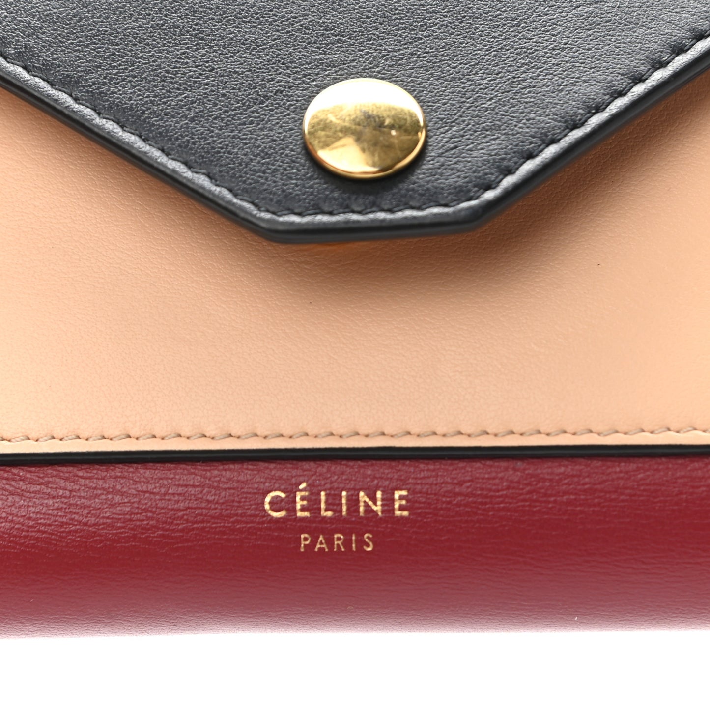 Liege Calfskin Tri-Color Pocket Card Holder Multicolor