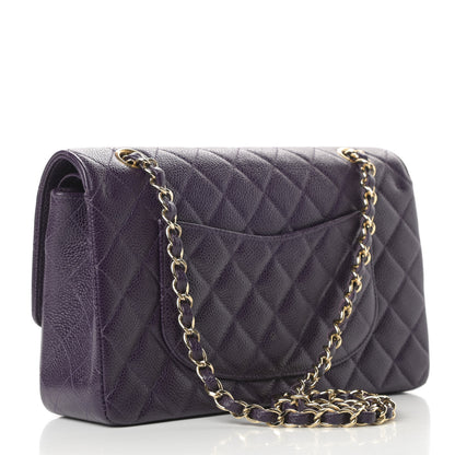 Chanel Caviar Quilted Medium Double Flap Dark Purple 3 of 16