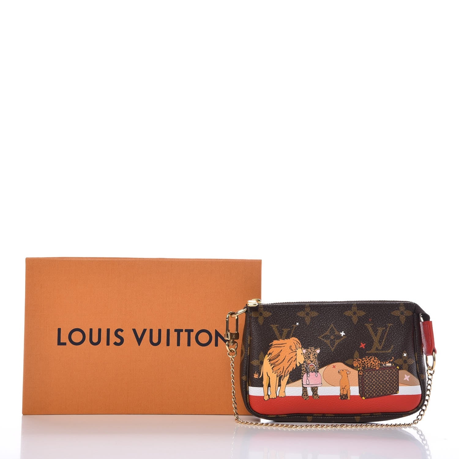 Louis Vuitton Monogram 2018 Christmas Animation Mini Cats Pochette Accessories 8 of 8