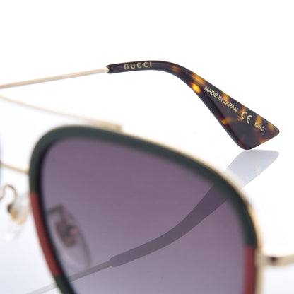 Gucci Web Aviator Sunglasses GG0062S Green Red 6 of 8