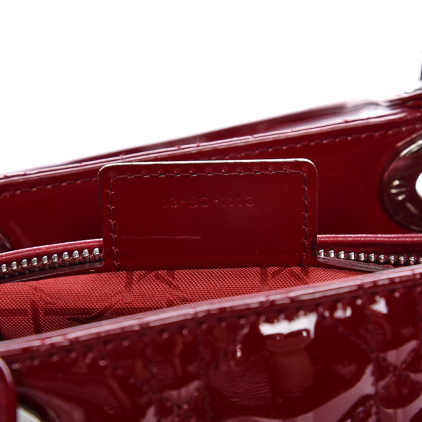 Patent Cannage Medium Lady Dior Red