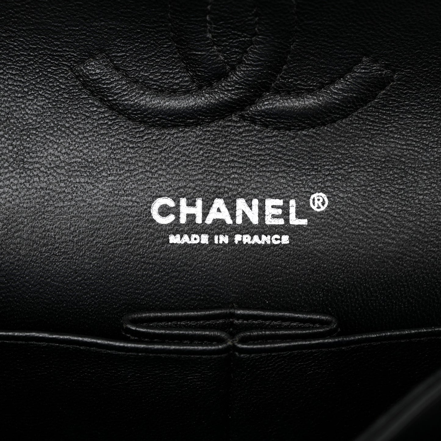 Patent Quilted Medium Double Flap Black