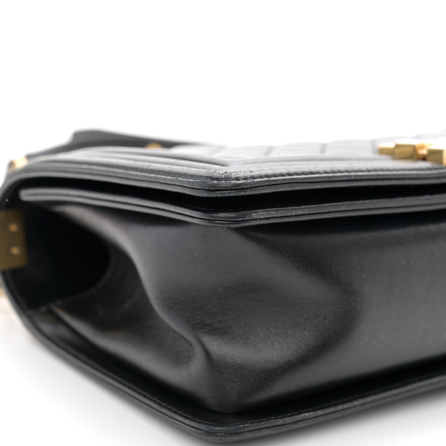 Lambskin Quilted Medium Boy Flap Black