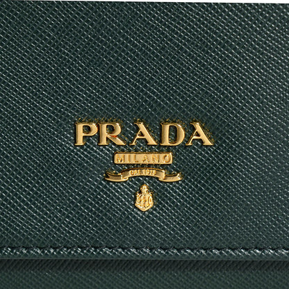 Prada Saffiano Metal Oro Chain Wallet Smeraldo 10 of 10