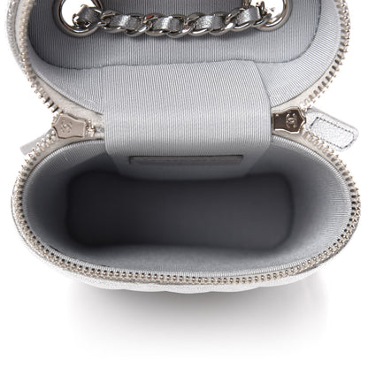 Chanel Metallic Lambskin Quilted Phone Holder With Chain Silver 5 of 10