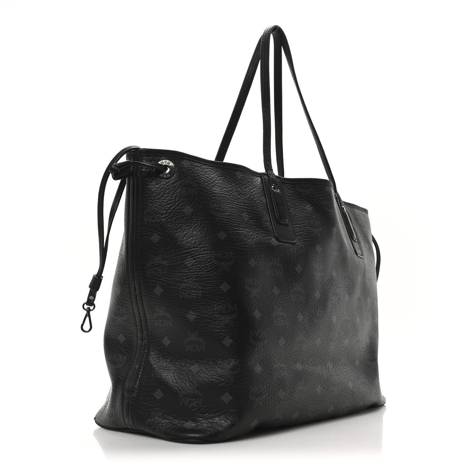 MCM Visetos Large Liz Reversible Shopper Tote Black 4 of 10