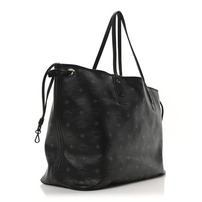 MCM Visetos Large Liz Reversible Shopper Tote Black 4 of 10