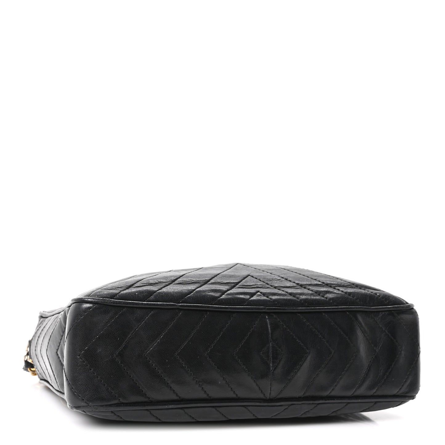 Lambskin Quilted CC Tassel Camera Case Black