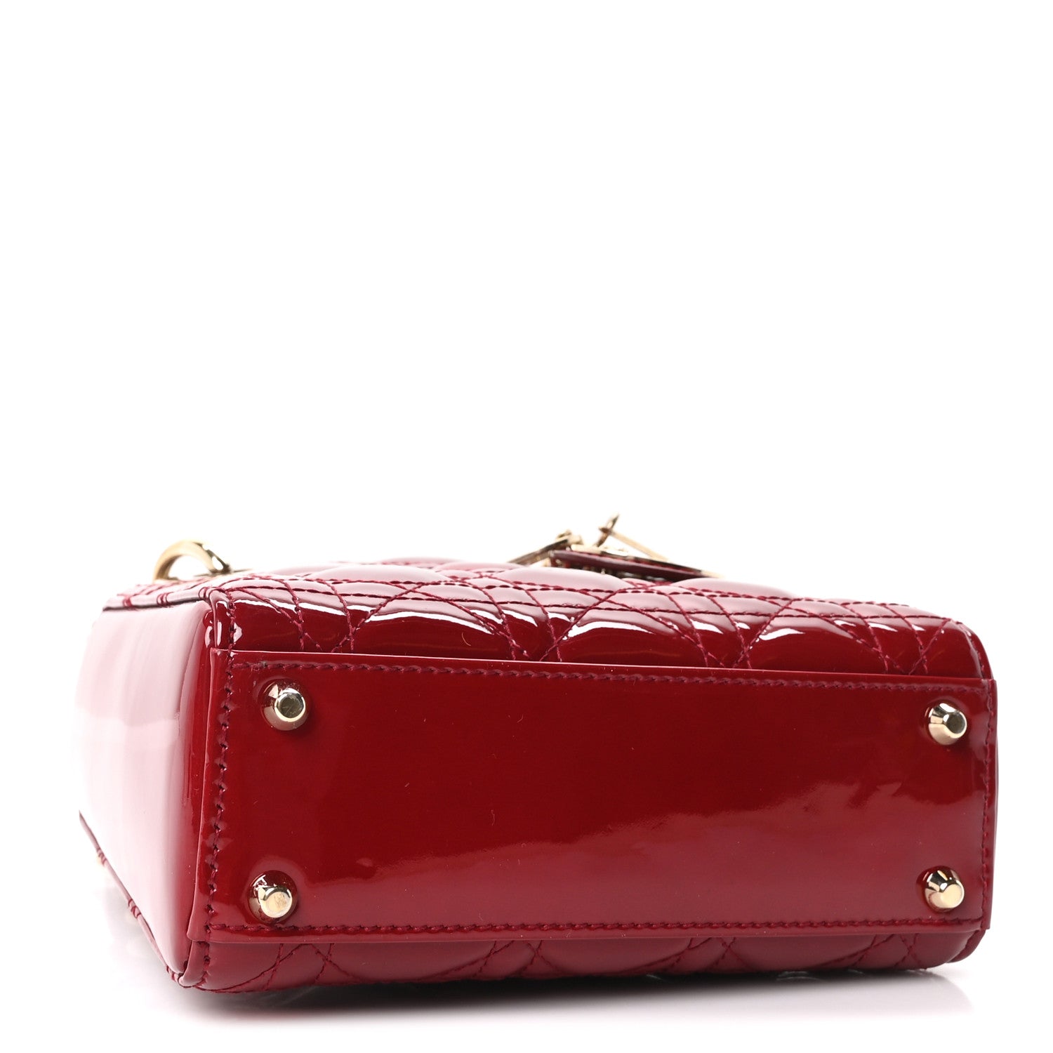Christian Dior Patent Cannage Mini Lady Dior Red 4 of 10