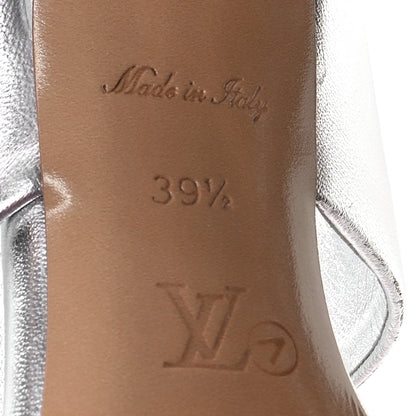 Louis Vuitton Metallic Lambskin Drapy Heel Mules 39.5 Silver 7 of 8