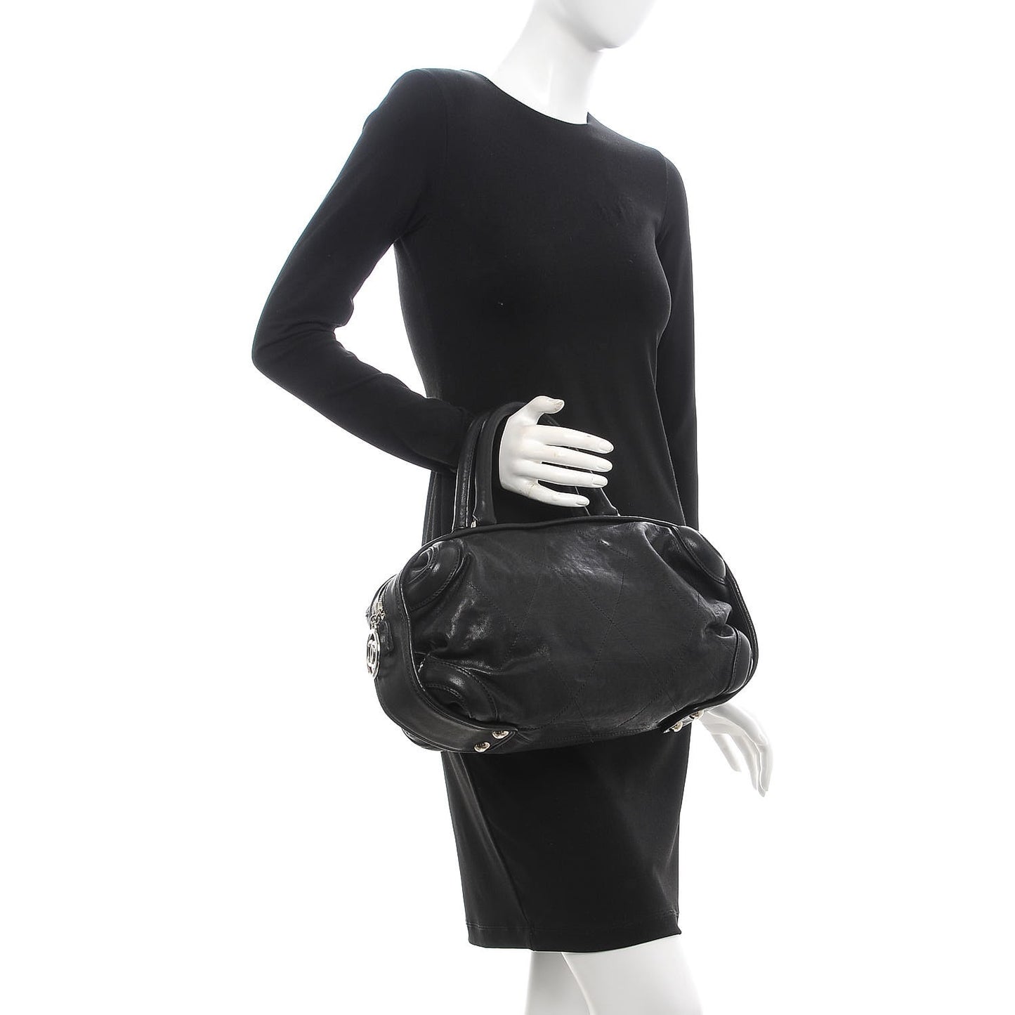 Calfskin Stitched Bowler Black
