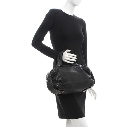 Chanel Calfskin Stitched Bowler Black 2 of 9