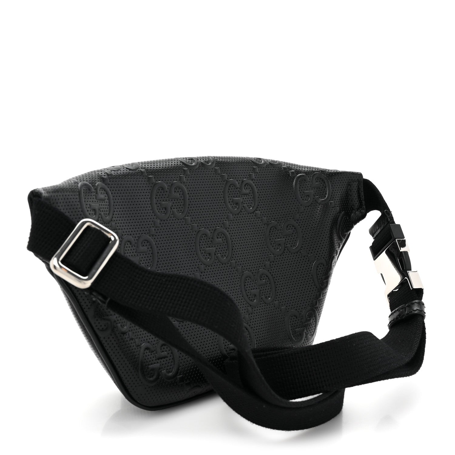 Gucci Calfskin GG Tennis Embossed Belt Bag Black 3 of 12