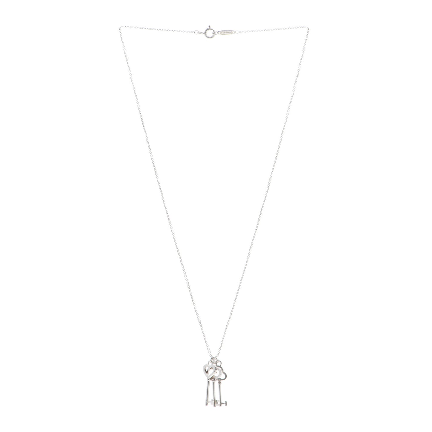 Sterling Silver Three Key Pendant Necklace