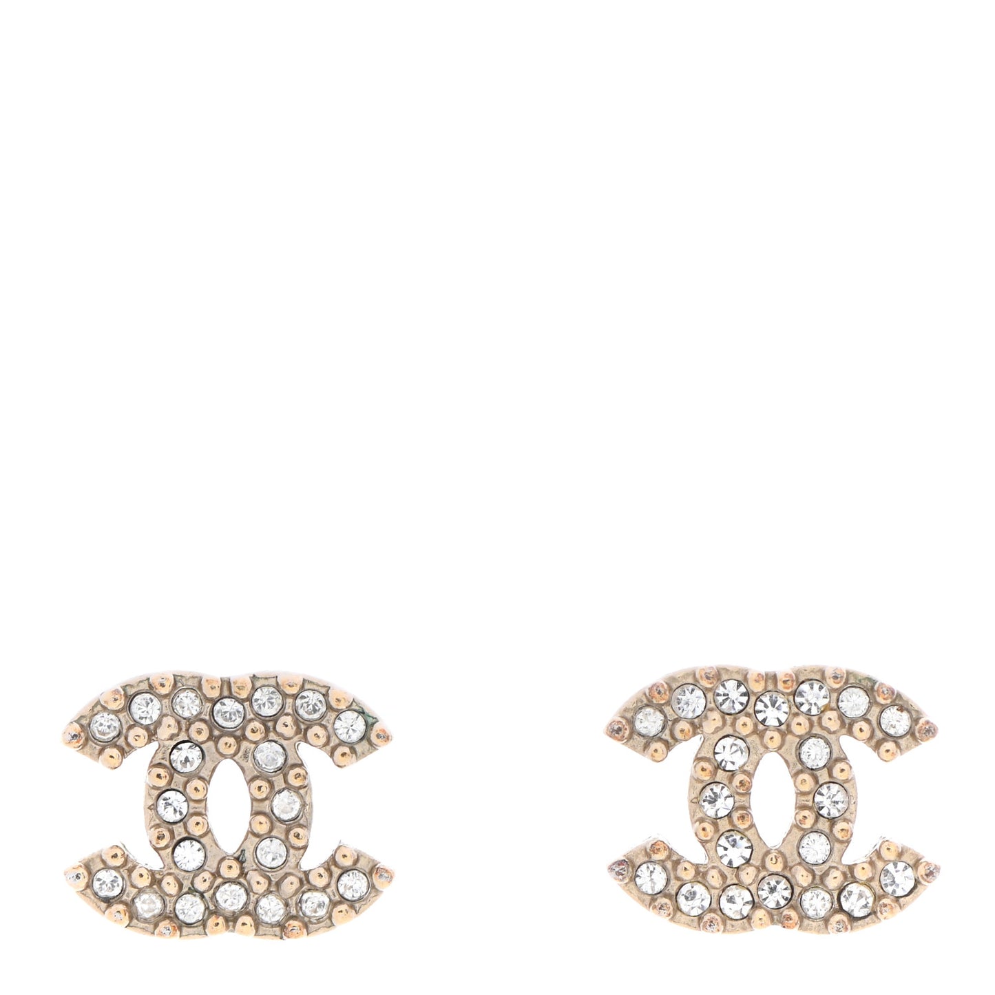 Crystal Timeless CC Earrings Light Gold