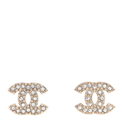 Chanel Crystal Timeless CC Earrings Light Gold 1 of 3