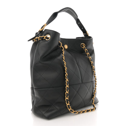 Chanel Calfskin Stitched Hobo Black 3 of 10