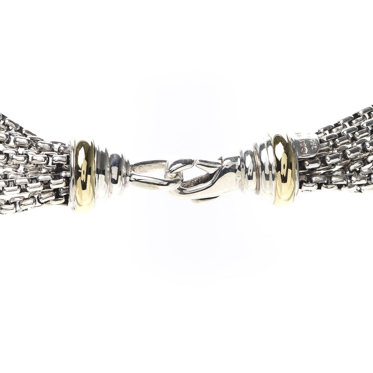 Sterling Silver 18K Yellow Gold Pearl Black Onyx Multi Strand Necklace