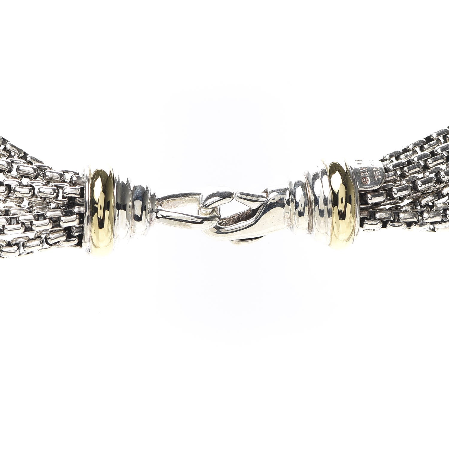David Yurman Sterling Silver 18K Yellow Gold Pearl Black Onyx Multi Strand Necklace 4 of 5