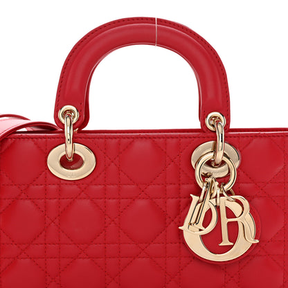Christian Dior Lambskin Cannage Medium Lady D-Joy Red 8 of 11