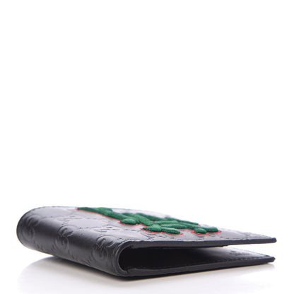 Gucci X MLB Guccissima LA Dodgers Embroidered Bi-Fold Wallet Black Green 4 of 9