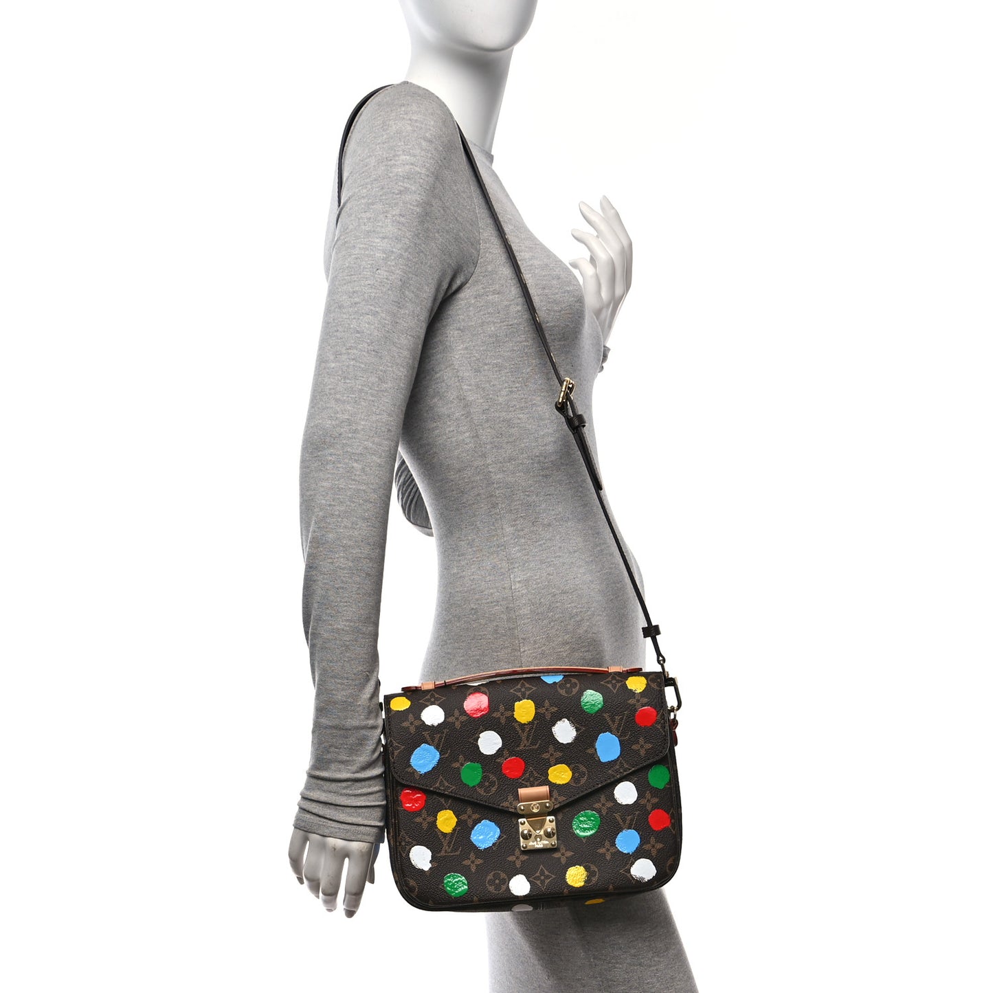 LV x YK Monogram Painted Dots Pochette Metis