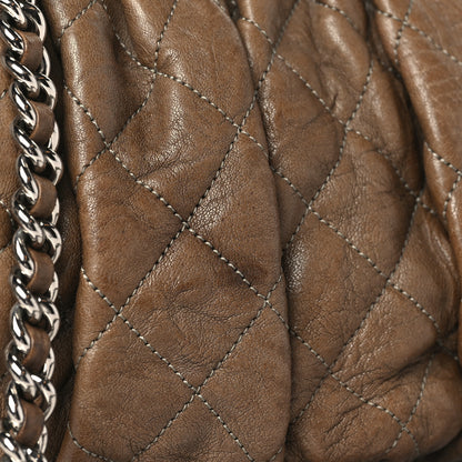 Chanel Crumpled Lambskin Quilted Medium Chain Around Flap Light Khaki 12 of 13
