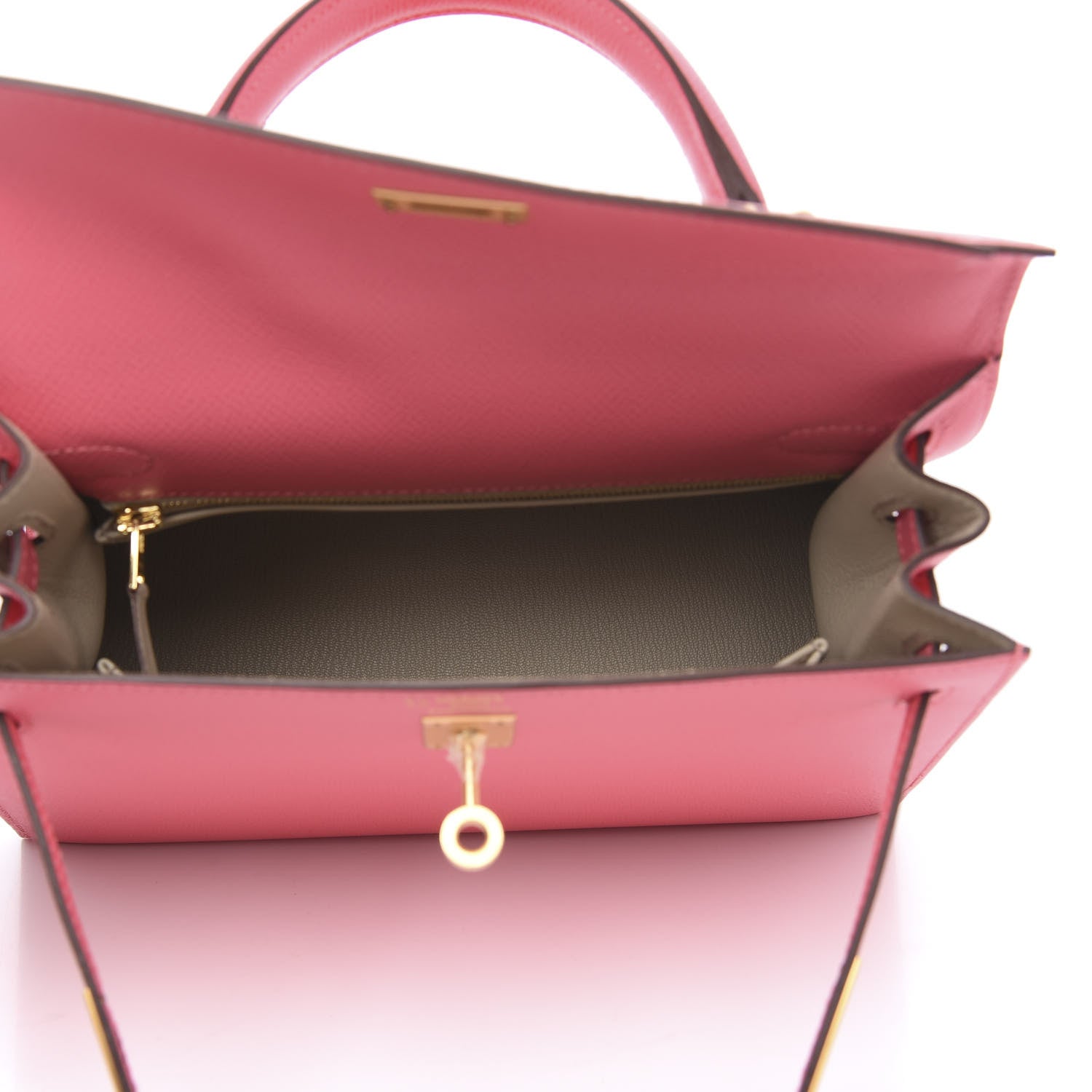 Hermes Epsom Horseshoe Kelly Sellier 28 Rose Azalee Gris Perle 5 of 10