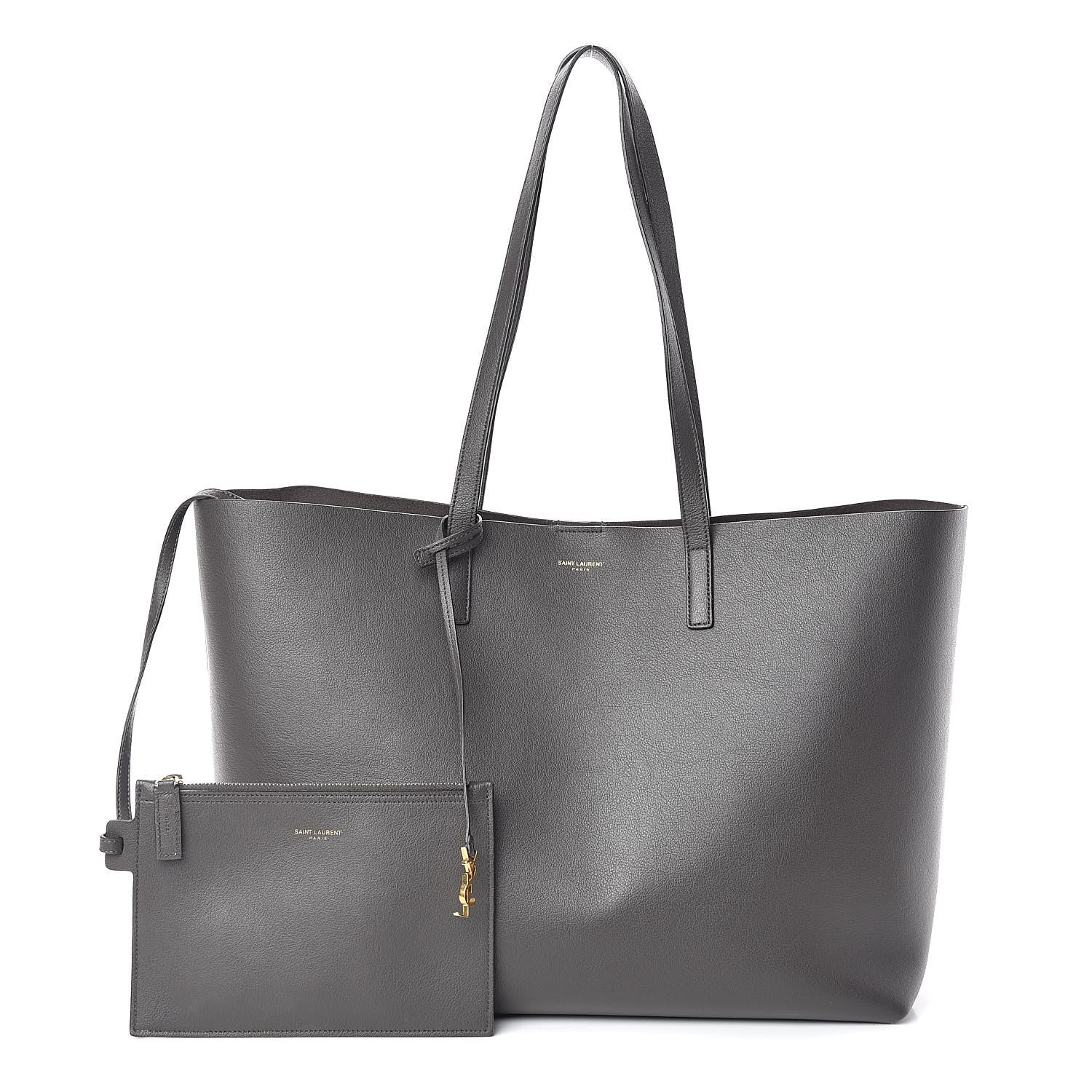 Saint Laurent Calfskin Large Shopping Tote Dark Grey 1 of 10