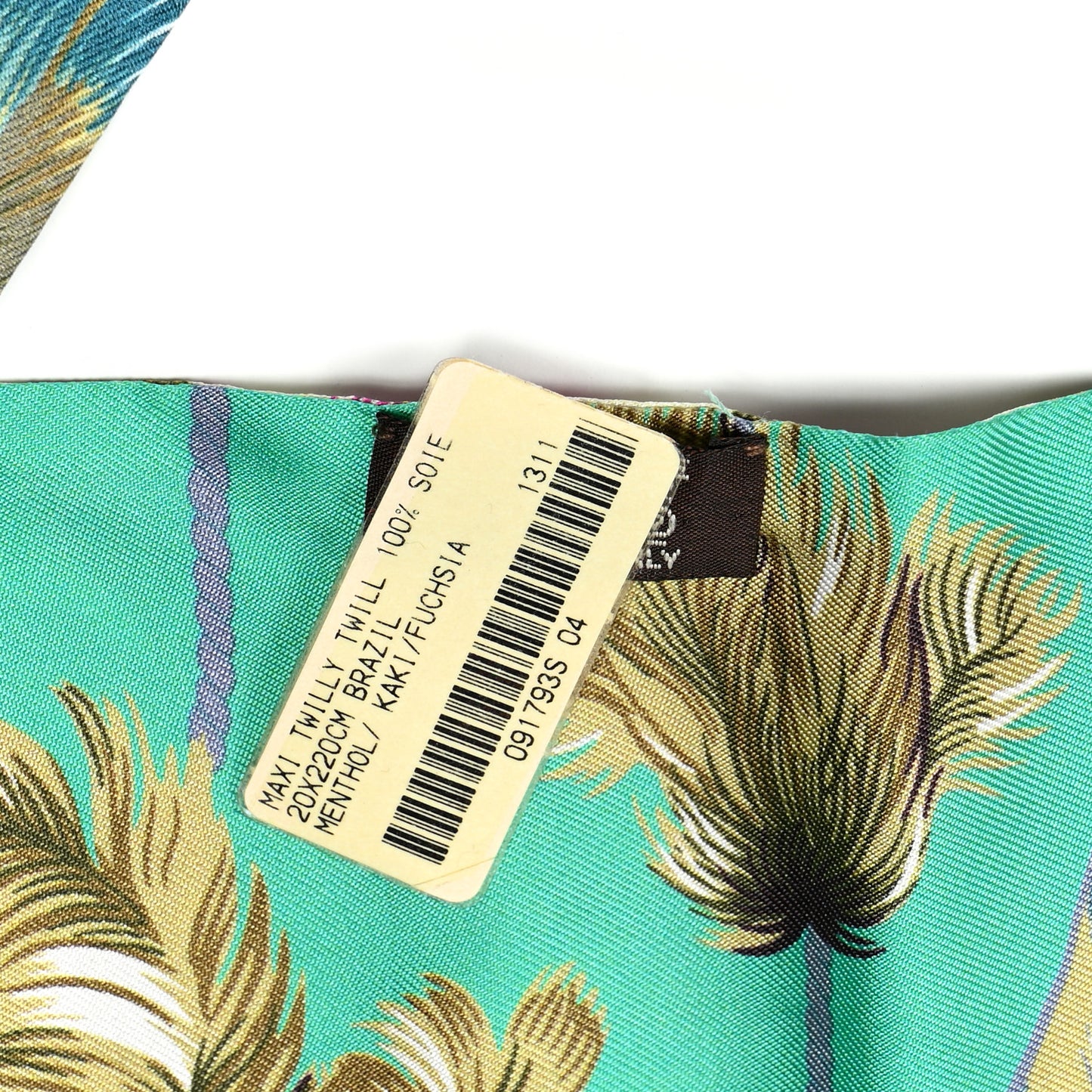 Silk Brazil Maxi Twilly Menthol Kaki Fuchsia