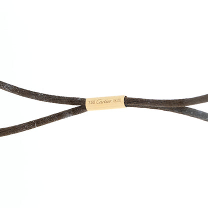 Cartier 18K Yellow Silk Gold Cord Necklace Brown 4 of 4