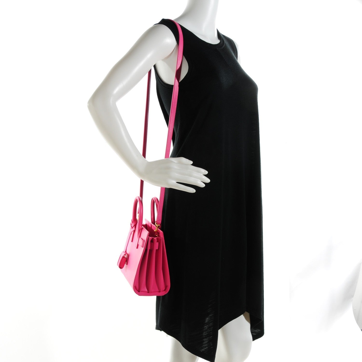 Saint Laurent Calfskin Nano Sac De Jour Lipstick Fuchsia 2 of 6