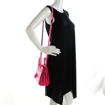 Saint Laurent Calfskin Nano Sac De Jour Lipstick Fuchsia 2 of 6