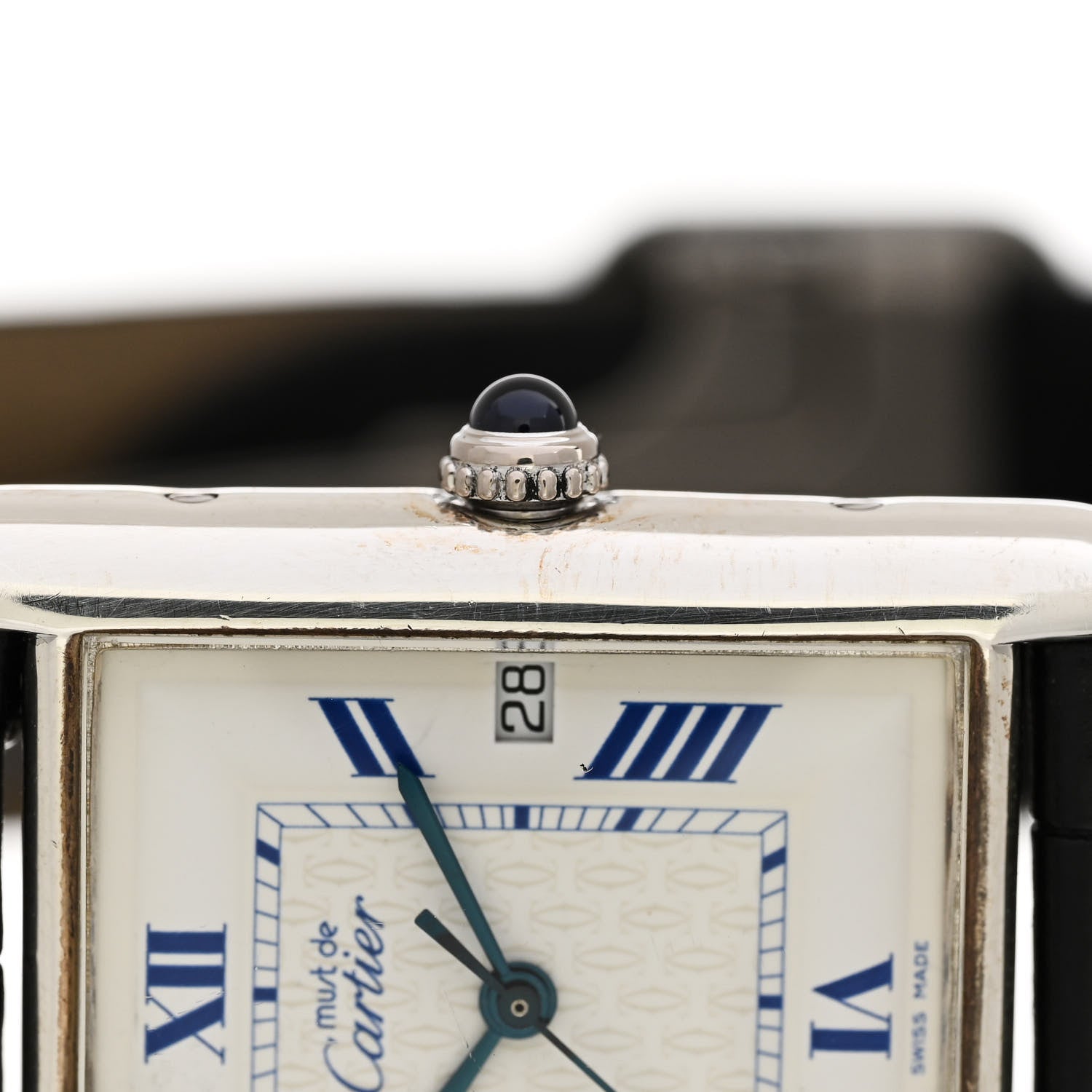 Cartier Sterling Silver Vermeil Alligator 25mm Must de Cartier Tank Quartz Watch 5 of 7