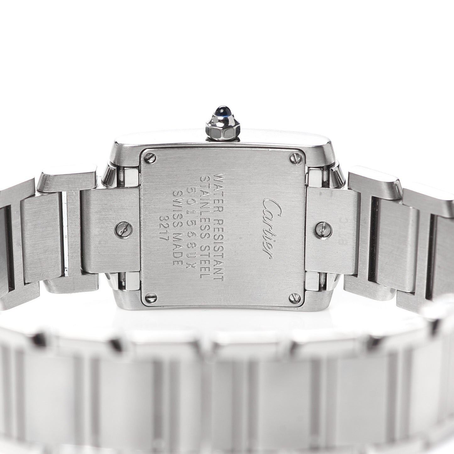 Stainless Steel Diamond 20mm Tank Francaise Quartz Watch
