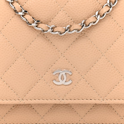 Chanel Caviar Quilted Wallet On Chain WOC Beige 9 of 12