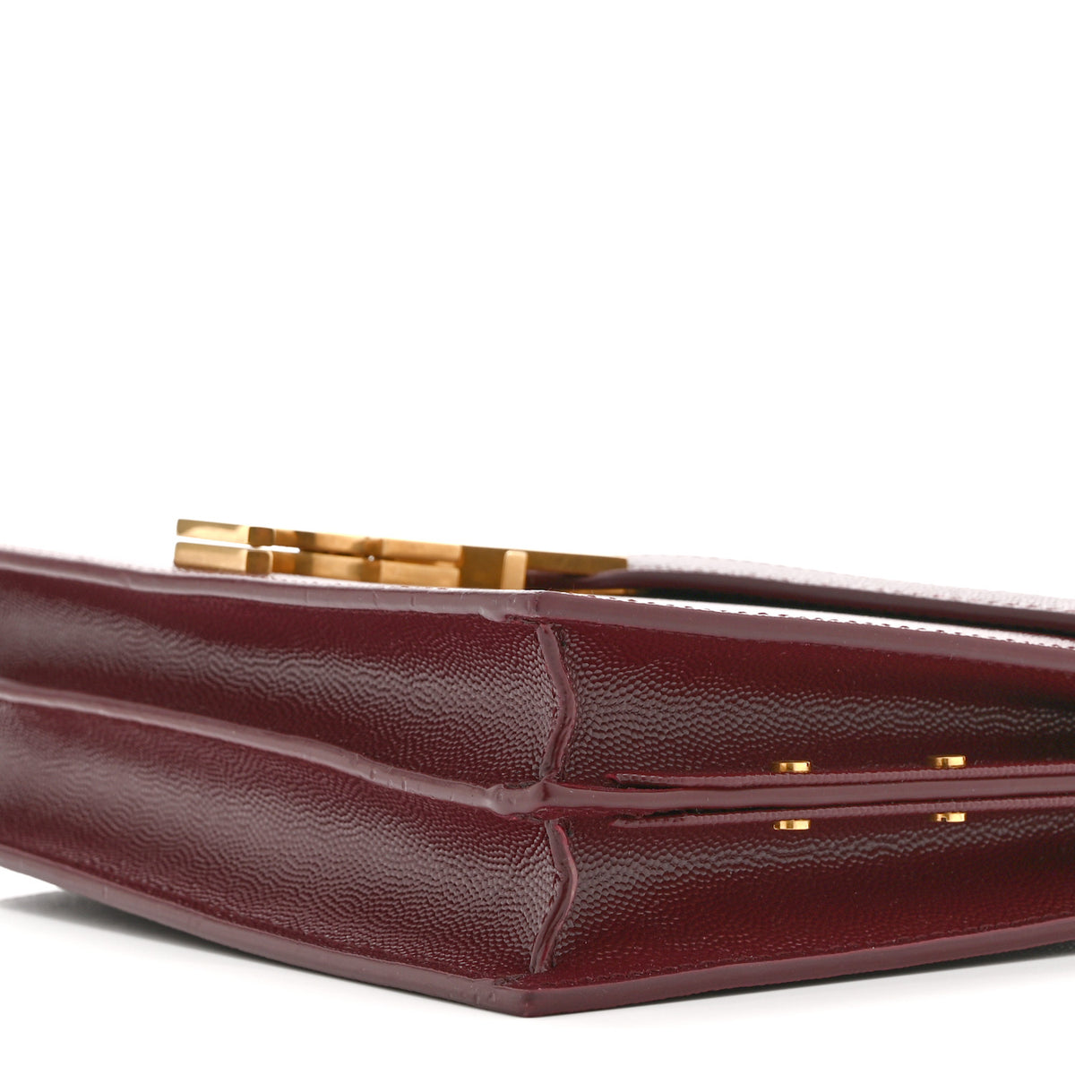 Saint Laurent Grain De Poudre Monogram Cassandra Clasp Bag Rouge Legion 11 of 11