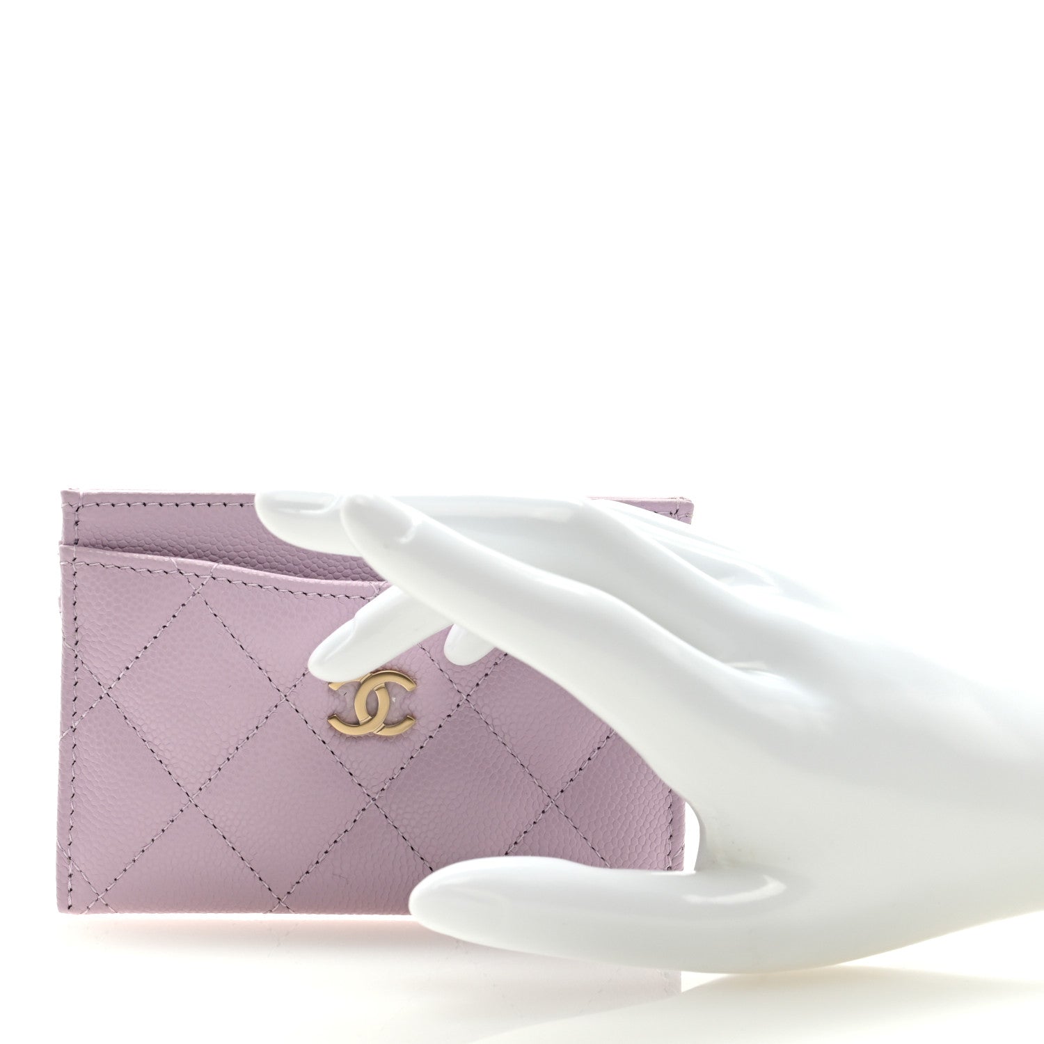 Chanel Caviar Quilted Card Holder Light Purple 2 of 7