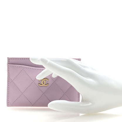 Chanel Caviar Quilted Card Holder Light Purple 2 of 7
