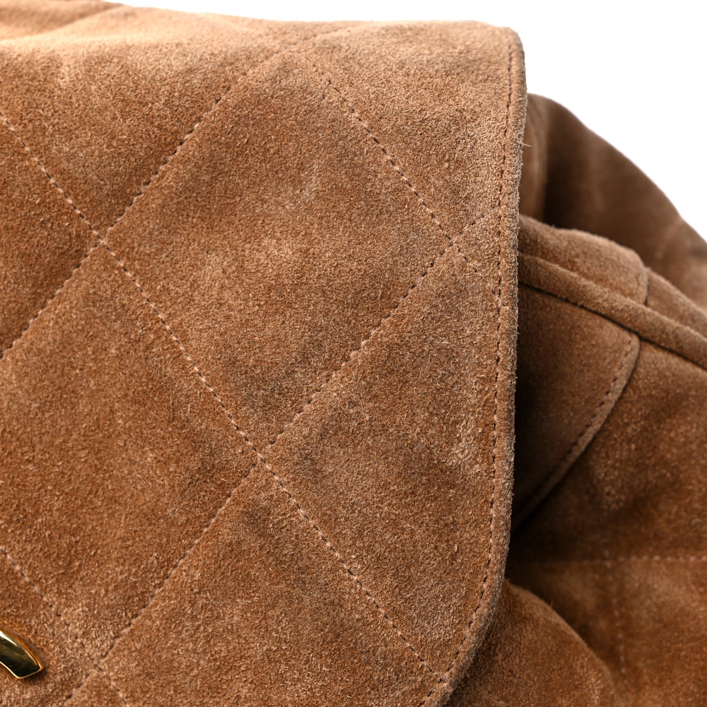 Suede CC Drawstring Backpack Brown