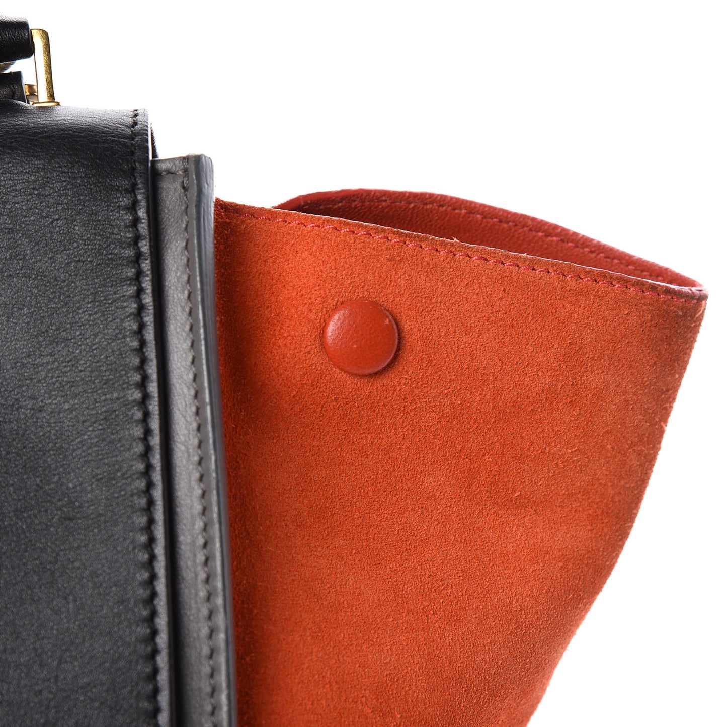 Smooth Calfskin Suede Medium Tri-Color Trapeze Flamingo