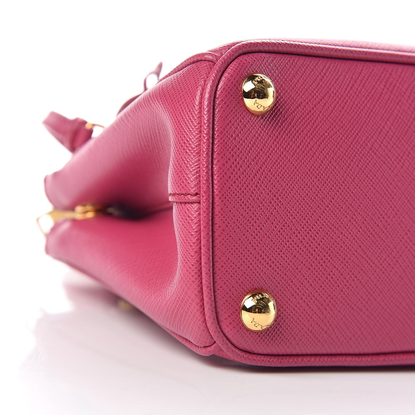 Saffiano Lux Micro Galleria Double Zip Tote Fuxia