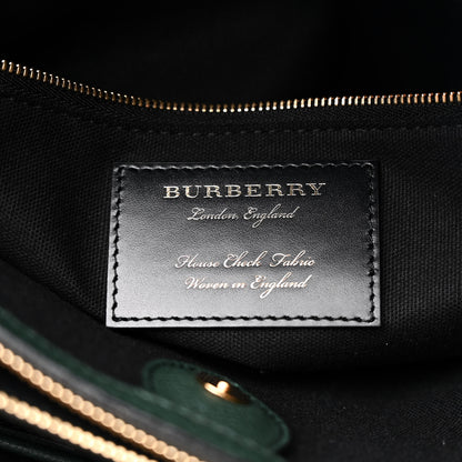 Burberry Derby Calfskin House Check Medium Banner Tote Dark Bottle Green 7 of 13