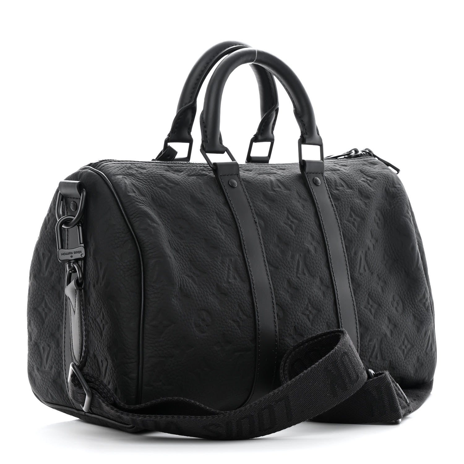 Louis Vuitton Monogram Taurillon Keepall Bandouliere 35 Black 3 of 10