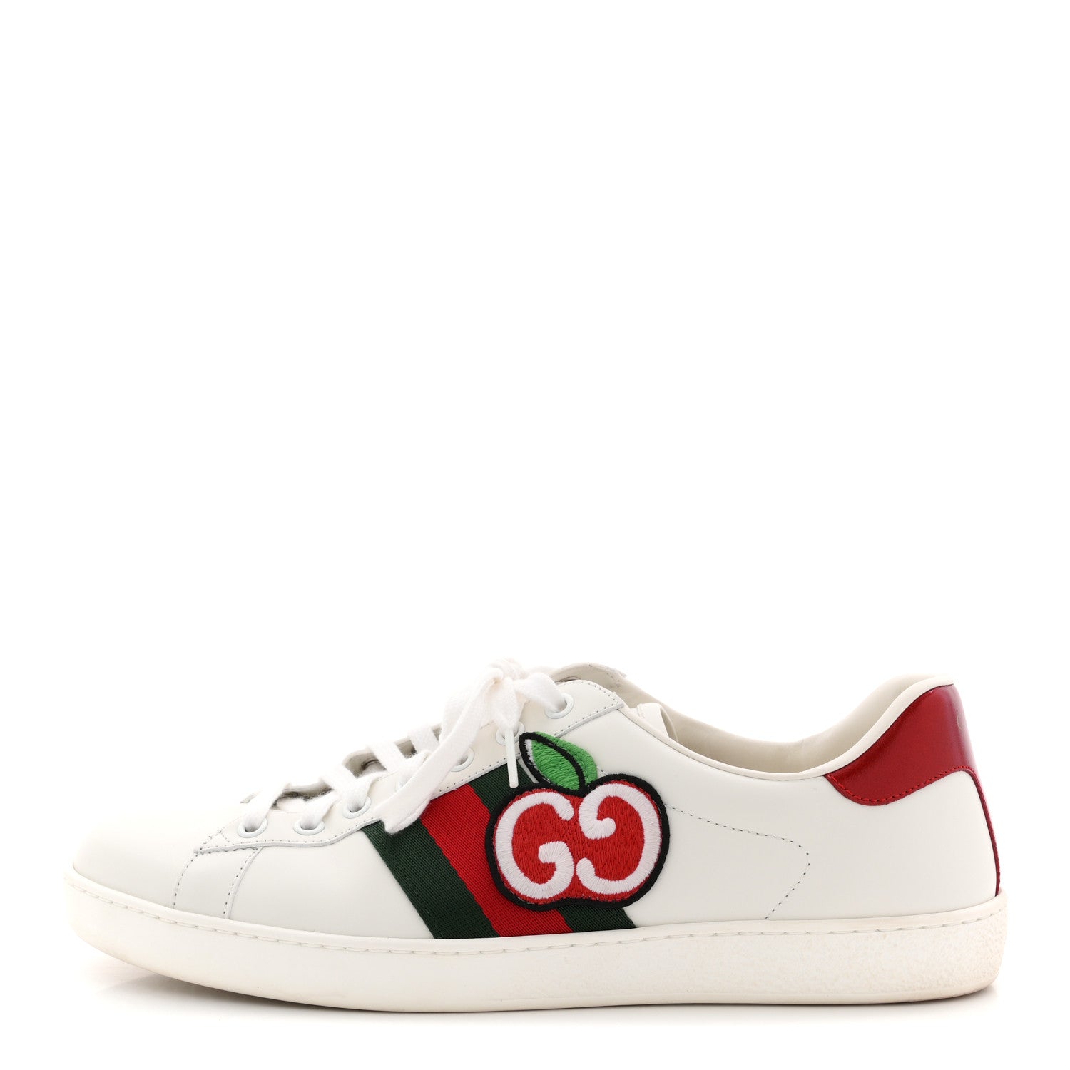 Gucci Calfskin Crocodile Web Mens Ace Sneakers 8 White Green 1 of 13