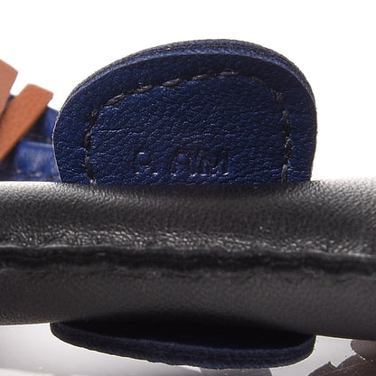 Hermes Milo Lambskin Grigri Rodeo Horse Bag Charm PM Black Bleu Saphir Gold 4 of 5